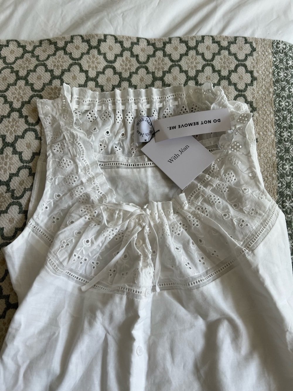 With Jean Jacquie Dress | White Eyelet Cotton Dress
